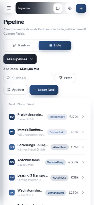 Pipeline in der mobilen App